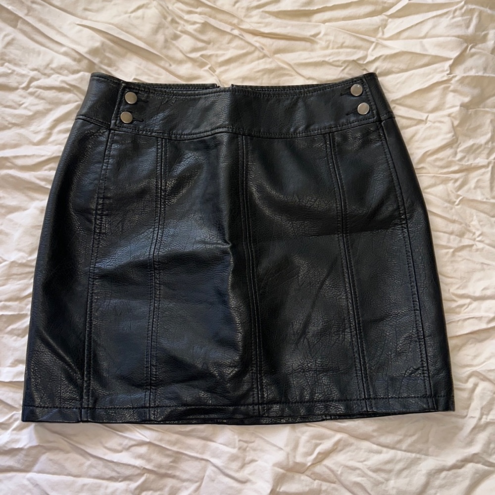 Free People black leather skirt size 8